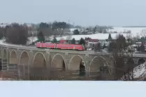 612 037 �ber dem Bahrebachviaduk in Richtung Chemnitz Hbf.04.12.2012