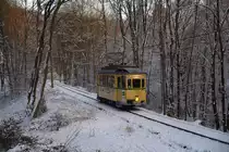 Talfahrt des TW 105 im Rahmen der Nikolausfahrten am 8.12.2012 zwischen den Stationen Kaltenbach und Friedrichshammer.