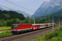 �BB 1144 095 fuhr am 01.07.12 mit dem REX 1506 (Salzburg Hbf - W�rgl Hbf) durchs Salzachtal, die Aufnahme entstand kurz vor Bischofshofen.