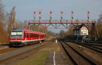 628 606 als RB 14257 Bad Harzburg - Braunschweig Hbf verl�sst am 14.04.2012 Bad Harzburg