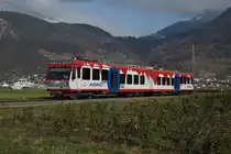 Bhe 4/8 591 verlässt am 1.12.2012 Villy auf dem Weg nach Champéry.