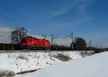 1116 031 „EM-T�rkei“ mit einem G�terzug am 25.02.2009 bei Brixlegg.