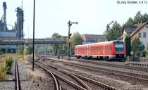 612 558 hat als RE N�rnberg am 5.9.12 gerade die Bahnsteige von Sulzbach-Rosenberg H�tte passiert. 