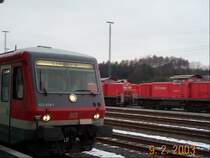 BR 928 erh�lt auf ihrer Fahrt nach Limburg einfahrt auf Gleis 5B in Montabaur