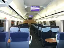 Der Innenraum eines Redesignten ICE 2 zweite Klasse Gro�raum. Gesehen am 02.Januar 2013 in M�nchen. 