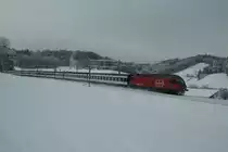 Re 460 068-0 f�hrt am 8.12.2012 mit dem IR 2023 von Burgdorf Richtung Wynigen.