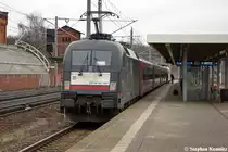 ES 64 U2 - 097 (182 597-5) MRCE Dispolok GmbH f�r ODEG - Ostdeutsche Eisenbahn GmbH mit dem RE4 (RE 37321) von Rathenow nach Ludwigsfelde in Rathenow. 05.01.2013