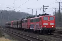 151 014-8 unterwegs in Diensten der RBH als 269 mit 151 144-3 in K�ln-West 5.1.2013