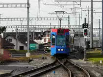 RBS - Tram Be 4/10 87 nach Worb unterwegs in G�mligen am 31.12.2012

