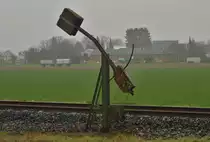 Spannwerk f�r das Vorsignal des Einfahrsignals in den Bahnhof Rheindahlen. 4.1.2013