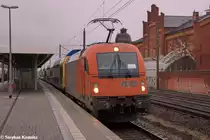 1216 901-9 RTS - Rail Transport Service GmbH f�r Ostdeutsche Eisenbahn GmbH mit dem RE4 (RE 37323) von Rathenow nach J�terbog in Rathenow. Sie ist die elfte Lok die bei der ODEG - Ostdeutsche Eisenbahn GmbH f�r den RE4  ODEG-Ersatzkonzept  zum Einsatz gekommen ist. 07.01.2013