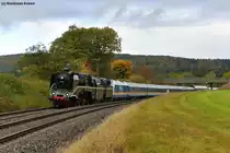 18 201 zog am 14.10.2012 den ALX 84111 mit +10 von Hof aus zum Bahnerlebnistag in Regensburg. Die ungew�hnliche Zugkombination konnte in Oberteich beobachtet werden.