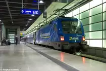 1116 911-7 (182 911-8) MWB - Mittelweserbahn GmbH f�r ODEG - Ostdeutsche Eisenbahn GmbH mit dem RE4 (RE 37306) von J�terbog nach Rathenow in Berlin Potsdamer Platz. Der RE4 hatte zu diesem Zeitpunkt eine Versp�tung von 20min gehabt. 08.01.2013