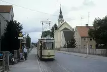 Augsburg VGA SL 2 (GT5 552) G�ggingen, Wellenburger Strasse am 25. Juni 1980.