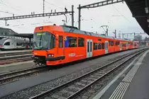 Der ABe 4/12 71 steht in Solothurn auf Gleis 8 und wird gleich ins Depot gestellt, 10.01.2013.