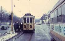 Kbenhavn / Kopenhagen KS SL 5 (Tw 615) Amager Boulevard / Artillerivej am 13. Februar 1970.