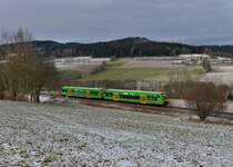 650 653 (VT 18) + 650 655 (VT 20) als RB nach Bayerisch Eisenstein am 13.01.2013 bei Triefenried.