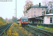 928 412 hielt am 30.10.03 als RB nach Hof in Selb-Pl��berg.