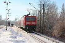 RB mit Schublok 143 205-3 von Dresden Hbf nach Zwickau (Sachs) Hbf in Zwickau Plbitz. 01.12.2012