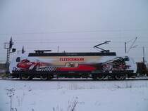 Die  Fleischmann  145 023-6 der PRESS steht am 20.01.13 in Reichenbach/V. oberer Bahnhof zur Abfahrt bereit.