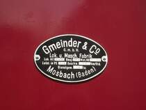 Fabrikschild einer Kf 2 am 02.06.11