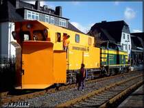 Schneepflug-Gespann der THE am 20.10.2007 zum Bahnhofsfest anlsslich 100 Jahre Sonneberger Hauptbahnhof bei der Fahrzeugaustellung