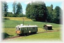 Italien/S�dtirol, Rittnerbahn,Ein Alioth Triebwagen  
beim Haltepunkt Lichtenstern.Dieser TW kam 1937 von der Dermulo-Fondo-Mendel Bahn zur Rittnerbahn.(1985)