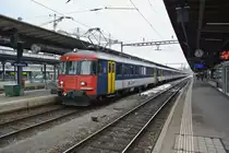 RBe 540 056-9 beim Wenden als RE 3768/3771 in Schaffhausen. Dieser 10-teilige Doppel RBe Pendel verkehrt voraussichtlich nur noch wenige Tage, 24.01.2013.