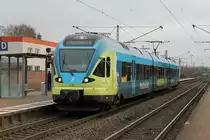 ET 011 der Westfalenbahn mit Regionalzug WFB 90498 Bielefeld-Bad Bentheim auf Bahnhof Ibbenb�ren am 28-12-2012.