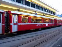 RhB - Personenwagen 1 Kl. A 1256 mit Panoramafenster im Bahnhof Chur am 20.01.2013