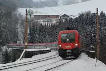 EC 158  Croatia  von Zagreb Glavni Kolod mit 1116 114 ab Spielfeld-Stra� (Sd) nach Wien Meidling (Mi), hier zum sehen beim am Wagnergrabenviadukt; am 19.01.2013 