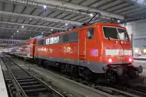 Die ex K�lner 111 123-6 mit dem RE nach N�rnberg in M�nchen HBF am 24.01.2013