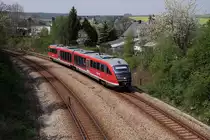 642 002 als RB 16872 Blankenstein-Saalfeld am 02.05.2012 in Unterlemnitz.