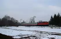 110 436-3 fuhr am 25.01.2013 mit dem IC 130 von Norddeich Mole nach Luxemburg, hier bei N�ttermoor.