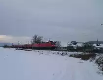 185 148 und 185 019 zusehen am 27.01.13 in Etzelbach.