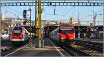 ICN 530  Willy Ritschard  nach Genve-Aroport und IR2030 nach Bern in Zrich HB. (28.01.2013)