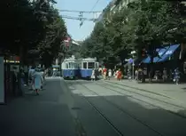 Z�rich VBZ Tram 10 (Be 4/4 1389 / B 752) Bahnhofstrasse / Sihlstrasse im Juli 1983.