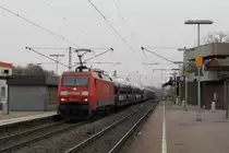 152 069-1 mit einem G�terzug Osnabr�ck-Emden auf Bahnhof Ibbenb�ren am 28-12-2012.