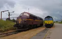 Nohab 1023 und Class 66 RL001, beide f�r die CFL Cargo im Einsatz am 16.6.2012, in Padborg