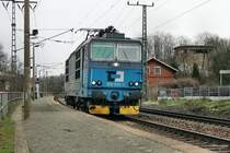 Die 372 014 fuhr Single durch Dresden-Cotta. 01.02.2013