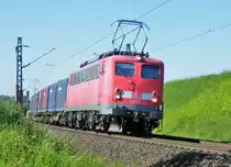 Am 5.Juni 2010 war 140 538 auf der KBS 350 mit dem Novelis von G�ttingen nach Nievenheim bei Burgstemmen in Richtung Norden unterwegs.