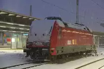 101 047-9 abgestellt im Rostocker Hbf.09.02.2013