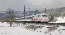 Auf seiner Fahrt nach M�nchen Hbf konnte ich diesen ICE 1 bei Uhingen am 09.02.2013 bildlich festhalten.