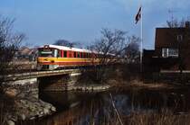 Ein Y-Tog der Ostbanen ist im Fr�hjahr 1987 bei Koge unterwegs