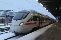 �BB ICE-T 4011 591-7 als ICE 1509 Warnem�nde-M�nchen kurz nach der Ankunft im Rostocker Hbf.09.02.2013