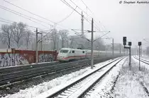 401 575-6 als ICE 371 von Berlin Ostbahnhof nach Interlaken Ost in Rathenow. 10.02.2013