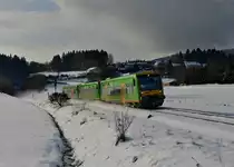 650 663 (VT 28) + 650 657 (VT 22) + 650 659 (VT 24) als RB nach Bayerisch Eisenstein am 08.02.2013 bei Gotteszell.