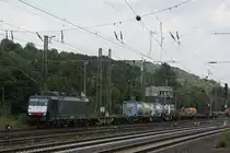 MRCE Dispolok/Metrans ES 64 F4-159 am 23.8.12 mit einem kurzen KLV in Brackwede.