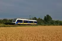 Am 5.August 2012 befindet sich ein NWB 648 bei Burgstemmen (KBS 350) auf dem Weg von L�hne (Westf.) nach Hildesheim Hbf.