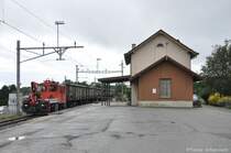 Tm 2/2 41 mit leerem Zuckerrbenzug am 24.09.2012 bei der Durchfahrt durch Pampigny